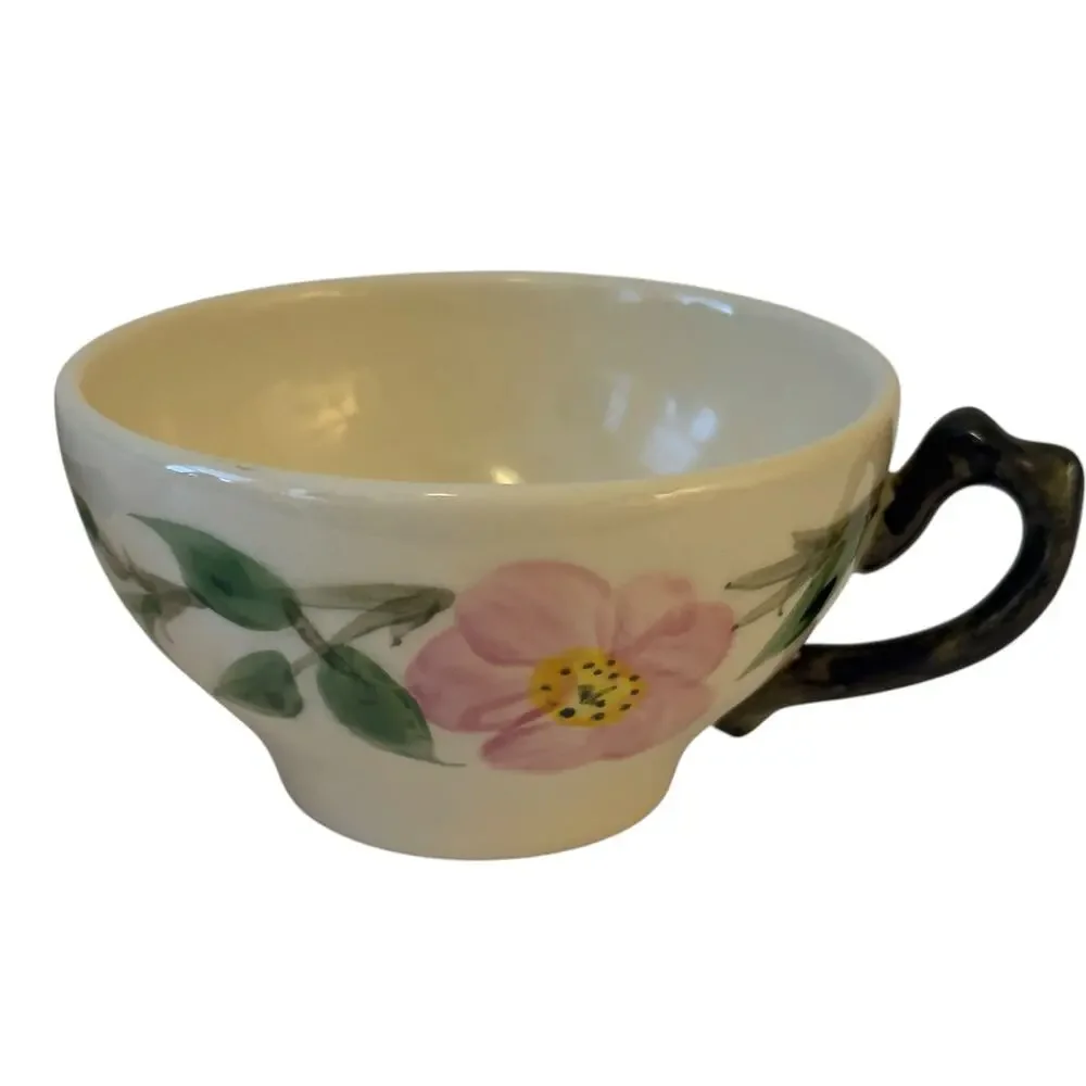 Franciscan Earthenware Desert Rose Set of 2 Tea Cups & Saucers USA
